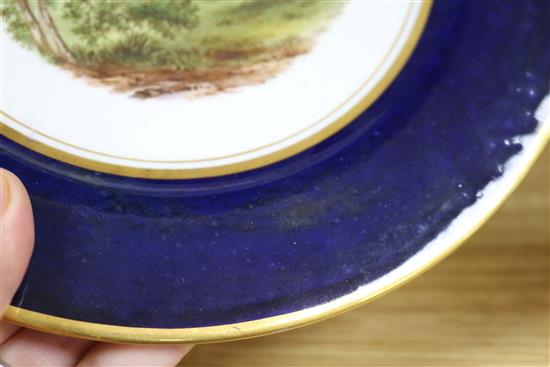 Two Barr Flight and Barr named view plates diameter 23.5cm
